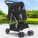 YITAHOME Dog Pushchair Pets Buggy up to 15 kg, Dog Buggy with Mesh Windows & Drink Holder & Storage Basket, Cat Buggy for Small Dogs Cats (Black)