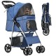 YITAHOME Dog Pushchair Pets Buggy up to 15 kg, Dog Buggy with Mesh Windows & Drink Holder & Storage Basket, Cat Buggy for Small Dogs Cats (Black)
