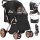 YITAHOME Dog Stroller for Medium and Small Dogs, Upgrade Version with Larger Space, Foldable Pet Cart with 360° Rotating Wheels, Cat and Dog Stroller with Storage Compartment (Black) YITAHOME Dog Stroller for Medium and Small Dogs, Upgrade Version with Larger Space, Foldable Pet Cart with 360° Rotating Wheels, Cat and Dog Stroller with Storage Compartment (Black)