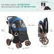 YITAHOME Foldable Dog Stroller for Small Dogs, Pet Stroller with Reversible Handle, Mesh Windows, Cup Holder, 360° Rotating EVA Wheels with Brakes (Beige)