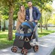 YITAHOME Foldable Dog Stroller for Small Dogs, Pet Stroller with Reversible Handle, Mesh Windows, Cup Holder, 360° Rotating EVA Wheels with Brakes (Beige)