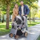 YITAHOME Foldable Dog Stroller for Small Dogs, Pet Stroller with Reversible Handle, Mesh Windows, Cup Holder, 360° Rotating EVA Wheels with Brakes (Beige)