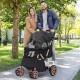 YITAHOME Foldable Dog Stroller for Small Dogs, Pet Stroller with Reversible Handle, Mesh Windows, Cup Holder, 360° Rotating EVA Wheels with Brakes (Beige)