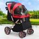 YITAHOME Foldable Dog Stroller for Small Dogs, Pet Stroller with Reversible Handle, Mesh Windows, Cup Holder, 360° Rotating EVA Wheels with Brakes (Beige)