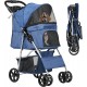 YITAHOME Pet Stroller for Medium Dogs, 4 Wheel Dog Stroller with Storage Basket, Foldable Pet Travel Cart with Cup Holder and Storage Basket (Blue) YITAHOME Pet Stroller for Medium Dogs, 4 Wheel Dog Stroller with Storage Basket, Foldable Pet Travel Cart with Cup Holder and Storage Basket (Blue)