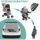 YITAHOME Pet Stroller for Medium Dogs, 4 Wheel Dog Stroller with Storage Basket, Foldable Pet Travel Cart with Cup Holder and Storage Basket (Blue) YITAHOME Pet Stroller for Medium Dogs, 4 Wheel Dog Stroller with Storage Basket, Foldable Pet Travel Cart with Cup Holder and Storage Basket (Blue)