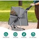 YITAHOME Pet Stroller for Medium Dogs, 4 Wheel Dog Stroller with Storage Basket, Foldable Pet Travel Cart with Cup Holder and Storage Basket (Blue) YITAHOME Pet Stroller for Medium Dogs, 4 Wheel Dog Stroller with Storage Basket, Foldable Pet Travel Cart with Cup Holder and Storage Basket (Blue)