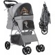 YITAHOME Pet Stroller for Medium Dogs, 4 Wheel Dog Stroller with Storage Basket, Foldable Pet Travel Cart with Cup Holder and Storage Basket (Blue) YITAHOME Pet Stroller for Medium Dogs, 4 Wheel Dog Stroller with Storage Basket, Foldable Pet Travel Cart with Cup Holder and Storage Basket (Blue)