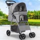 YITAHOME Pet Stroller for Small to Medium Dogs, 4 Wheel Dog Buggy with Storage Basket, Foldable Pet Travel Trolley with Drink Holder & Storage Basket (Grey) YITAHOME Pet Stroller for Small to Medium Dogs, 4 Wheel Dog Buggy with Storage Basket, Foldable Pet Travel Trolley with Drink Holder & Storage Basket (Grey)