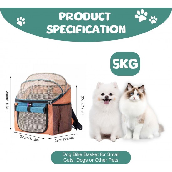 Yallmie Bicycle Dog Front up to 5 kg, 37 x 27 x 40 cm Foldable Bicycle Basket Front Bicycle Basket Dog Basket Backpack with Mesh Window Bicycle Basket Front for Small Medium Dogs and Cats (Black) Yallmie Bicycle Dog Front up to 5 kg, 37 x 27 x 40 cm Foldable Bicycle Basket Front Bicycle Basket Dog Basket Backpack with Mesh Window Bicycle Basket Front for Small Medium Dogs and Cats (Black)