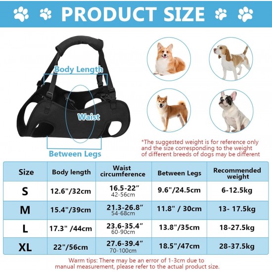 YushengTai Dog Carrying Aid, Carrying Harness, Dog Lifting Harness, Dog Backpack up to 15 kg, Dog Carrier Strap, Carrying Harness for Dogs, Pet Support, for Disabled, Injured and Elderly Dogs YushengTai Dog Carrying Aid, Carrying Harness, Dog Lifting Harness, Dog Backpack up to 15 kg, Dog Carrier Strap, Carrying Harness for Dogs, Pet Support, for Disabled, Injured and Elderly Dogs
