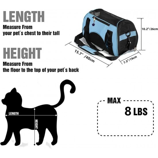 ZaneSun Cat Carrier, Soft-Sided Pet Travel Carrier for Cats, Dogs Puppy Comfort Portable Foldable Pet Bag Airline Approved (Small Blue) ZaneSun Cat Carrier, Soft-Sided Pet Travel Carrier for Cats, Dogs Puppy Comfort Portable Foldable Pet Bag Airline Approved (Small Blue)