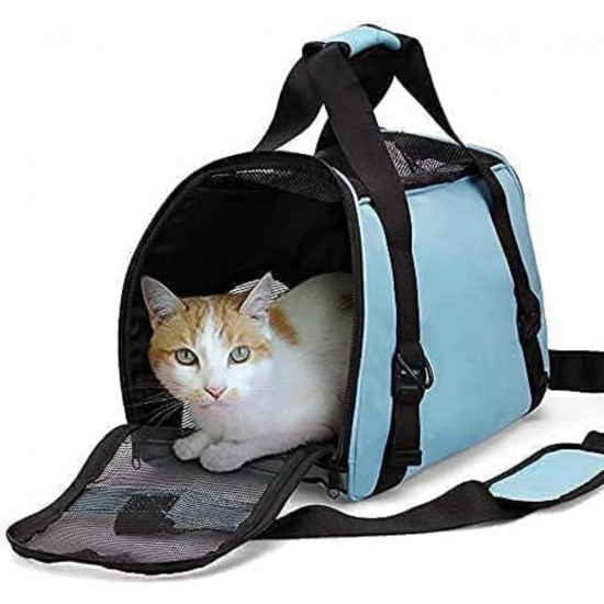 ZaneSun Cat Carrier, Soft-Sided Pet Travel Carrier for Cats, Dogs Puppy Comfort Portable Foldable Pet Bag Airline Approved (Small Blue) ZaneSun Cat Carrier, Soft-Sided Pet Travel Carrier for Cats, Dogs Puppy Comfort Portable Foldable Pet Bag Airline Approved (Small Blue)