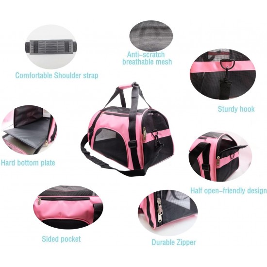 ZaneSun Cat Carrier, Soft-Sided Pet Travel Carrier for Cats, Dogs Puppy Comfort Portable Foldable Pet Bag Airline Approved (Small Blue) ZaneSun Cat Carrier, Soft-Sided Pet Travel Carrier for Cats, Dogs Puppy Comfort Portable Foldable Pet Bag Airline Approved (Small Blue)
