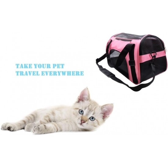 ZaneSun Cat Carrier, Soft-Sided Pet Travel Carrier for Cats, Dogs Puppy Comfort Portable Foldable Pet Bag Airline Approved (Small Blue) ZaneSun Cat Carrier, Soft-Sided Pet Travel Carrier for Cats, Dogs Puppy Comfort Portable Foldable Pet Bag Airline Approved (Small Blue)