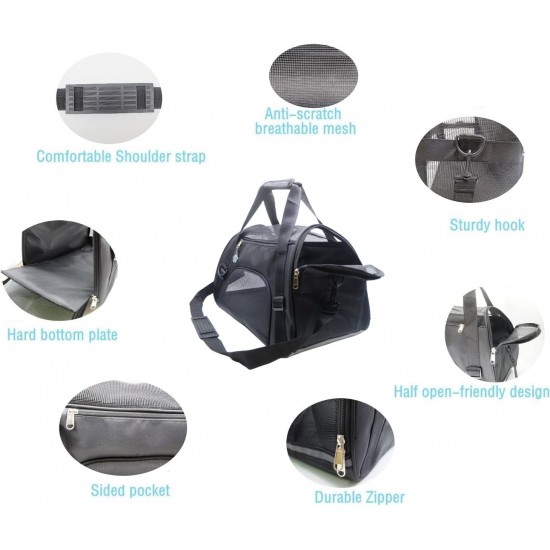 ZaneSun Cat Carrier, Soft-Sided Pet Travel Carrier for Cats, Dogs Puppy Comfort Portable Foldable Pet Bag Airline Approved (Small Blue) ZaneSun Cat Carrier, Soft-Sided Pet Travel Carrier for Cats, Dogs Puppy Comfort Portable Foldable Pet Bag Airline Approved (Small Blue)