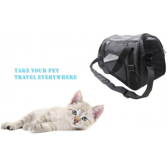 ZaneSun Cat Carrier, Soft-Sided Pet Travel Carrier for Cats, Dogs Puppy Comfort Portable Foldable Pet Bag Airline Approved (Small Blue) ZaneSun Cat Carrier, Soft-Sided Pet Travel Carrier for Cats, Dogs Puppy Comfort Portable Foldable Pet Bag Airline Approved (Small Blue)