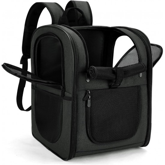apollo walker Pet Carrier Backpack for Large/Small Cats and Dogs, Puppies, Safety Features and Cushion Back Support | for Travel, Hiking, Outdoor Use (Grey) apollo walker Pet Carrier Backpack for Large/Small Cats and Dogs, Puppies, Safety Features and Cushion Back Support | for Travel, Hiking, Outdoor Use (Grey)