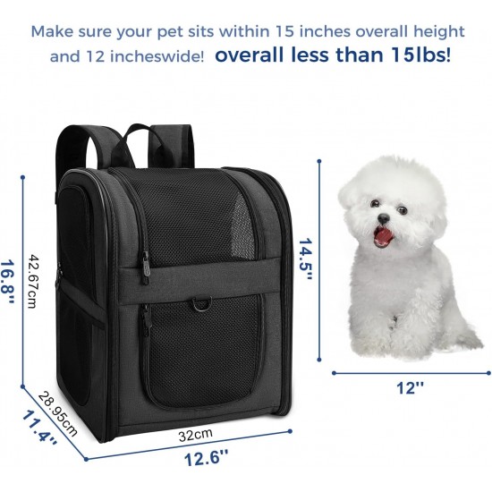 apollo walker Pet Carrier Backpack for Large/Small Cats and Dogs, Puppies, Safety Features and Cushion Back Support | for Travel, Hiking, Outdoor Use (Grey) apollo walker Pet Carrier Backpack for Large/Small Cats and Dogs, Puppies, Safety Features and Cushion Back Support | for Travel, Hiking, Outdoor Use (Grey)