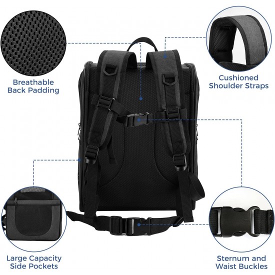 apollo walker Pet Carrier Backpack for Large/Small Cats and Dogs, Puppies, Safety Features and Cushion Back Support | for Travel, Hiking, Outdoor Use (Grey) apollo walker Pet Carrier Backpack for Large/Small Cats and Dogs, Puppies, Safety Features and Cushion Back Support | for Travel, Hiking, Outdoor Use (Grey)