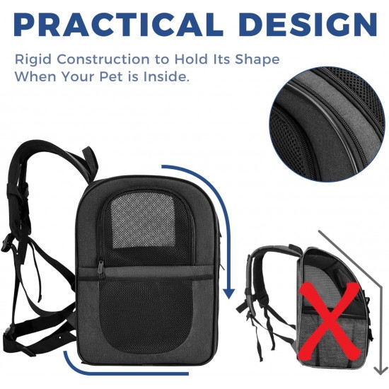 apollo walker Pet Carrier Backpack for Large/Small Cats and Dogs, Puppies, Safety Features and Cushion Back Support | for Travel, Hiking, Outdoor Use (Grey) apollo walker Pet Carrier Backpack for Large/Small Cats and Dogs, Puppies, Safety Features and Cushion Back Support | for Travel, Hiking, Outdoor Use (Grey)