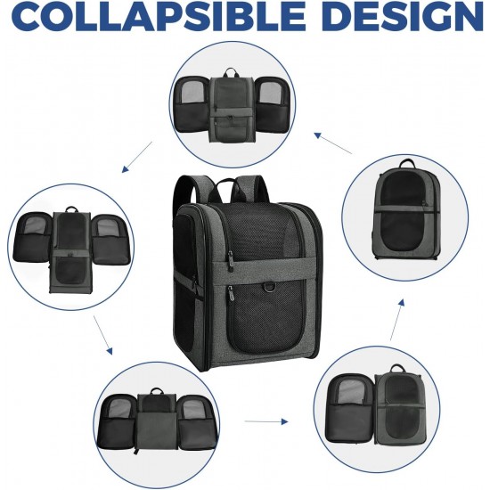 apollo walker Pet Carrier Backpack for Large/Small Cats and Dogs, Puppies, Safety Features and Cushion Back Support | for Travel, Hiking, Outdoor Use (Grey) apollo walker Pet Carrier Backpack for Large/Small Cats and Dogs, Puppies, Safety Features and Cushion Back Support | for Travel, Hiking, Outdoor Use (Grey)