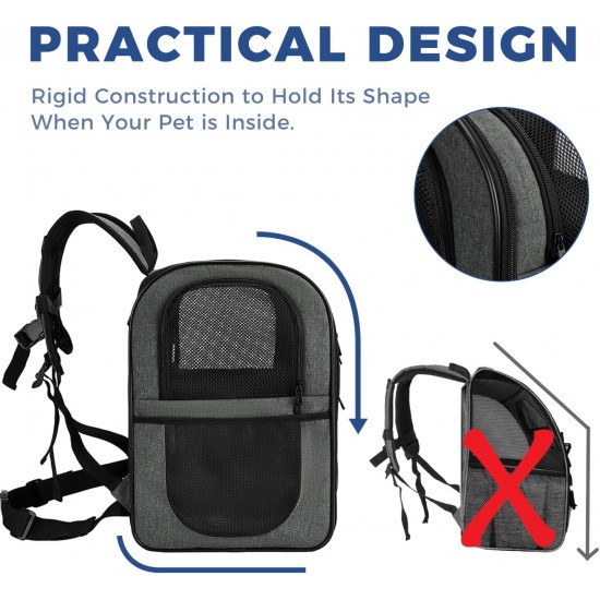 apollo walker Pet Carrier Backpack for Large/Small Cats and Dogs, Puppies, Safety Features and Cushion Back Support | for Travel, Hiking, Outdoor Use (Grey) apollo walker Pet Carrier Backpack for Large/Small Cats and Dogs, Puppies, Safety Features and Cushion Back Support | for Travel, Hiking, Outdoor Use (Grey)