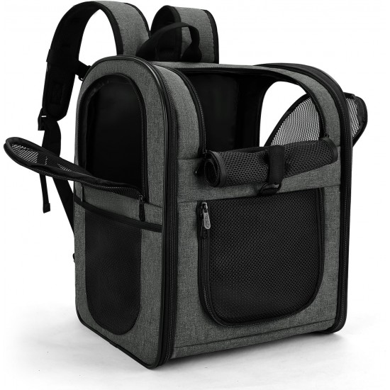 apollo walker Pet Carrier Backpack for Large/Small Cats and Dogs, Puppies, Safety Features and Cushion Back Support | for Travel, Hiking, Outdoor Use (Grey) apollo walker Pet Carrier Backpack for Large/Small Cats and Dogs, Puppies, Safety Features and Cushion Back Support | for Travel, Hiking, Outdoor Use (Grey)