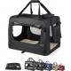 lionto Foldable Dog Transport Box for Travel and Car, 50 x 34 x 36 cm, Sturdy Transport Box, Carry Handles and Blanket for Cats, Dogs up to 10 kg, Robust Fabric Dog Box, Black lionto Foldable Dog Transport Box for Travel and Car, 50 x 34 x 36 cm, Sturdy Transport Box, Carry Handles and Blanket for Cats, Dogs up to 10 kg, Robust Fabric Dog Box, Black