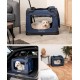 lionto Foldable Dog Transport Box for Travel and Car, 50 x 34 x 36 cm, Sturdy Transport Box, Carry Handles and Blanket for Cats, Dogs up to 10 kg, Robust Fabric Dog Box, Black lionto Foldable Dog Transport Box for Travel and Car, 50 x 34 x 36 cm, Sturdy Transport Box, Carry Handles and Blanket for Cats, Dogs up to 10 kg, Robust Fabric Dog Box, Black