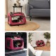 lionto Foldable Dog Transport Box for Travel and Car, 50 x 34 x 36 cm, Sturdy Transport Box, Carry Handles and Blanket for Cats, Dogs up to 10 kg, Robust Fabric Dog Box, Black lionto Foldable Dog Transport Box for Travel and Car, 50 x 34 x 36 cm, Sturdy Transport Box, Carry Handles and Blanket for Cats, Dogs up to 10 kg, Robust Fabric Dog Box, Black