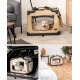 lionto Foldable Dog Transport Box for Travel and Car, 50 x 34 x 36 cm, Sturdy Transport Box, Carry Handles and Blanket for Cats, Dogs up to 10 kg, Robust Fabric Dog Box, Black lionto Foldable Dog Transport Box for Travel and Car, 50 x 34 x 36 cm, Sturdy Transport Box, Carry Handles and Blanket for Cats, Dogs up to 10 kg, Robust Fabric Dog Box, Black