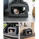 lionto Foldable Dog Transport Box for Travel and Car, 50 x 34 x 36 cm, Sturdy Transport Box, Carry Handles and Blanket for Cats, Dogs up to 10 kg, Robust Fabric Dog Box, Black lionto Foldable Dog Transport Box for Travel and Car, 50 x 34 x 36 cm, Sturdy Transport Box, Carry Handles and Blanket for Cats, Dogs up to 10 kg, Robust Fabric Dog Box, Black