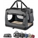 lionto Foldable Dog Transport Box for Travel and Car, 50 x 34 x 36 cm, Sturdy Transport Box, Carry Handles and Blanket for Cats, Dogs up to 10 kg, Robust Fabric Dog Box, Black lionto Foldable Dog Transport Box for Travel and Car, 50 x 34 x 36 cm, Sturdy Transport Box, Carry Handles and Blanket for Cats, Dogs up to 10 kg, Robust Fabric Dog Box, Black