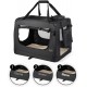 lionto Foldable Dog Transport Box for Travel and Car, 50 x 34 x 36 cm, Sturdy Transport Box, Carry Handles and Blanket for Cats, Dogs up to 10 kg, Robust Fabric Dog Box, Black lionto Foldable Dog Transport Box for Travel and Car, 50 x 34 x 36 cm, Sturdy Transport Box, Carry Handles and Blanket for Cats, Dogs up to 10 kg, Robust Fabric Dog Box, Black