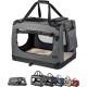 lionto Foldable Dog Transport Box for Travel and Car, 50 x 34 x 36 cm, Sturdy Transport Box, Carry Handles and Blanket for Cats, Dogs up to 10 kg, Robust Fabric Dog Box, Grey lionto Foldable Dog Transport Box for Travel and Car, 50 x 34 x 36 cm, Sturdy Transport Box, Carry Handles and Blanket for Cats, Dogs up to 10 kg, Robust Fabric Dog Box, Grey