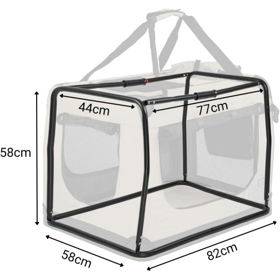 lionto Foldable Dog Transport Box for Travel and Car, 50 x 34 x 36 cm, Sturdy Transport Box, Carry Handles and Blanket for Cats, Dogs up to 10 kg, Robust Fabric Dog Box, Grey lionto Foldable Dog Transport Box for Travel and Car, 50 x 34 x 36 cm, Sturdy Transport Box, Carry Handles and Blanket for Cats, Dogs up to 10 kg, Robust Fabric Dog Box, Grey