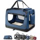 lionto Foldable Dog Transport Box for Travel and Car, 50 x 34 x 36 cm, Sturdy Transport Box, Carry Handles and Blanket for Cats, Dogs up to 10 kg, Robust Fabric Dog Box, Grey lionto Foldable Dog Transport Box for Travel and Car, 50 x 34 x 36 cm, Sturdy Transport Box, Carry Handles and Blanket for Cats, Dogs up to 10 kg, Robust Fabric Dog Box, Grey