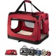 lionto Foldable Dog Transport Box for Travel and Car, 50 x 34 x 36 cm, Sturdy Transport Box, Carry Handles and Blanket for Cats, Dogs up to 10 kg, Robust Fabric Dog Box, Grey lionto Foldable Dog Transport Box for Travel and Car, 50 x 34 x 36 cm, Sturdy Transport Box, Carry Handles and Blanket for Cats, Dogs up to 10 kg, Robust Fabric Dog Box, Grey