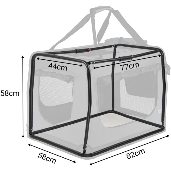 lionto Foldable Dog Transport Box for Travel and Car, 60 x 42 x 44 cm, Sturdy Transport Box, Carry Handles and Blanket for Cats, Dogs up to 12 kg, Robust Fabric Dog Box, Black lionto Foldable Dog Transport Box for Travel and Car, 60 x 42 x 44 cm, Sturdy Transport Box, Carry Handles and Blanket for Cats, Dogs up to 12 kg, Robust Fabric Dog Box, Black