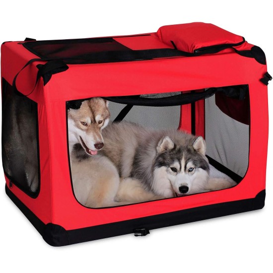lionto Foldable Dog Transport Box for Travel and Car, 60 x 42 x 44 cm, Sturdy Transport Box, Carry Handles and Blanket for Cats, Dogs up to 12 kg, Robust Fabric Dog Box, Black lionto Foldable Dog Transport Box for Travel and Car, 60 x 42 x 44 cm, Sturdy Transport Box, Carry Handles and Blanket for Cats, Dogs up to 12 kg, Robust Fabric Dog Box, Black
