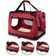 lionto Foldable Dog Transport Box for Travel and Car, 60 x 42 x 44 cm, Sturdy Transport Box, Carry Handles and Blanket for Cats, Dogs up to 12 kg, Robust Fabric Dog Box, Black lionto Foldable Dog Transport Box for Travel and Car, 60 x 42 x 44 cm, Sturdy Transport Box, Carry Handles and Blanket for Cats, Dogs up to 12 kg, Robust Fabric Dog Box, Black