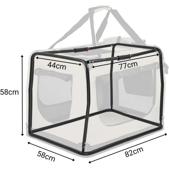 lionto Foldable Dog Transport Box for Travel and Car, 60 x 42 x 44 cm, Sturdy Transport Box, Carry Handles and Blanket for Cats, Dogs up to 12 kg, Robust Fabric Dog Box, Black lionto Foldable Dog Transport Box for Travel and Car, 60 x 42 x 44 cm, Sturdy Transport Box, Carry Handles and Blanket for Cats, Dogs up to 12 kg, Robust Fabric Dog Box, Black