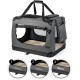 lionto Foldable Dog Transport Box for Travel and Car, 60 x 42 x 44 cm, Sturdy Transport Box, Carry Handles and Blanket for Cats, Dogs up to 12 kg, Robust Fabric Dog Box, Black lionto Foldable Dog Transport Box for Travel and Car, 60 x 42 x 44 cm, Sturdy Transport Box, Carry Handles and Blanket for Cats, Dogs up to 12 kg, Robust Fabric Dog Box, Black