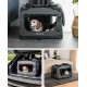 lionto Foldable Dog Transport Box for Travel and Car, 60 x 42 x 44 cm, Sturdy Transport Box, Carry Handles and Blanket for Cats, Dogs up to 12 kg, Robust Fabric Dog Box, Black lionto Foldable Dog Transport Box for Travel and Car, 60 x 42 x 44 cm, Sturdy Transport Box, Carry Handles and Blanket for Cats, Dogs up to 12 kg, Robust Fabric Dog Box, Black