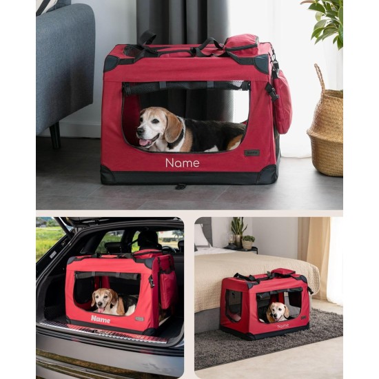 lionto Foldable Dog Transport Box for Travel and Car, 60 x 42 x 44 cm, Sturdy Transport Box, Carry Handles and Blanket for Cats, Dogs up to 12 kg, Robust Fabric Dog Box, Black lionto Foldable Dog Transport Box for Travel and Car, 60 x 42 x 44 cm, Sturdy Transport Box, Carry Handles and Blanket for Cats, Dogs up to 12 kg, Robust Fabric Dog Box, Black