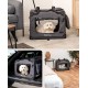 lionto Foldable Dog Transport Box for Travel and Car, 60 x 42 x 44 cm, Sturdy Transport Box, Carry Handles and Blanket for Cats, Dogs up to 12 kg, Robust Fabric Dog Box, Black lionto Foldable Dog Transport Box for Travel and Car, 60 x 42 x 44 cm, Sturdy Transport Box, Carry Handles and Blanket for Cats, Dogs up to 12 kg, Robust Fabric Dog Box, Black
