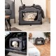 lionto Foldable Dog Transport Box for Travel and Car, 60 x 42 x 44 cm, Sturdy Transport Box, Carry Handles and Blanket for Cats, Dogs up to 12 kg, Robust Fabric Dog Box, Black lionto Foldable Dog Transport Box for Travel and Car, 60 x 42 x 44 cm, Sturdy Transport Box, Carry Handles and Blanket for Cats, Dogs up to 12 kg, Robust Fabric Dog Box, Black