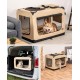 lionto Foldable Dog Transport Box for Travel and Car, 60 x 42 x 44 cm, Sturdy Transport Box, Carry Handles and Blanket for Cats, Dogs up to 12 kg, Robust Fabric Dog Box, Black lionto Foldable Dog Transport Box for Travel and Car, 60 x 42 x 44 cm, Sturdy Transport Box, Carry Handles and Blanket for Cats, Dogs up to 12 kg, Robust Fabric Dog Box, Black