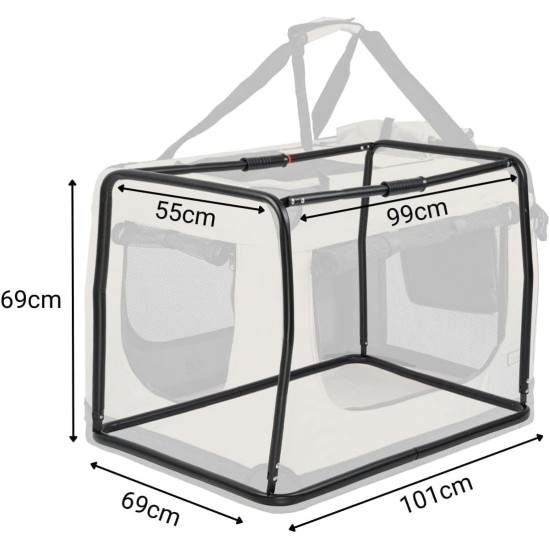 lionto Foldable Dog Transport Box for Travel and Car, 60 x 42 x 44 cm, Sturdy Transport Box, Carry Handles and Blanket for Cats, Dogs up to 12 kg, Robust Fabric Dog Box, Black lionto Foldable Dog Transport Box for Travel and Car, 60 x 42 x 44 cm, Sturdy Transport Box, Carry Handles and Blanket for Cats, Dogs up to 12 kg, Robust Fabric Dog Box, Black
